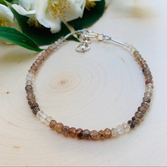 Lamora Jewelry - Quartz bracelet genuine gemstone sterling silver bracelet